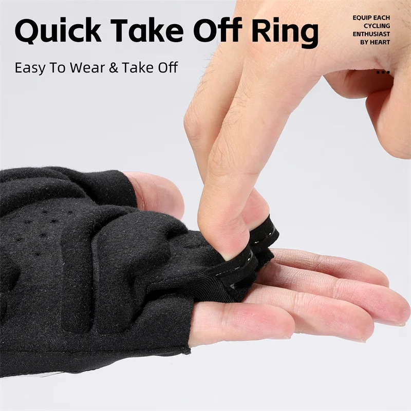 WEST BIKING Summer Mountain Bike Gloves Men's Cycling Fingerless Gloves Shock-Absorbing Palm Pad MTB Half Finger Enduro Gloves 5