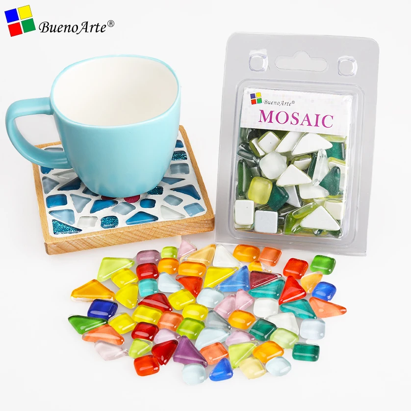 200g Crystal Glass Irregular Stone Colorful Mosaic Tile DIY Craft Material Garden Decor