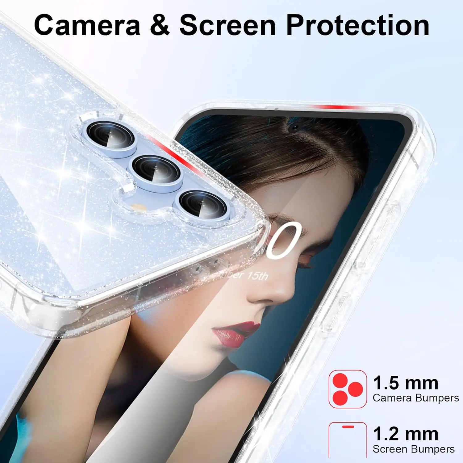 Transparent Glitter Phone Case - Sparkling Protective Cover
