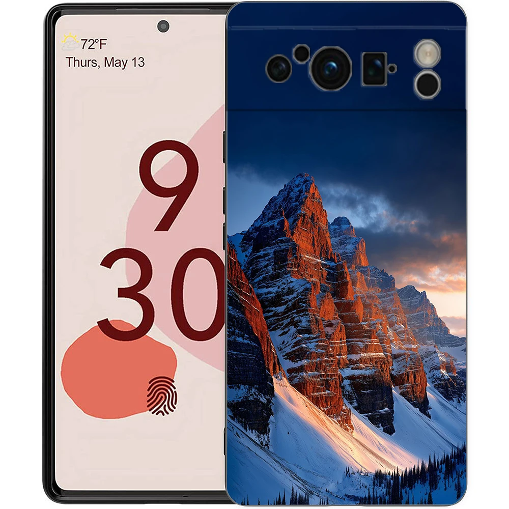 Mountain Peaks Landscape Shockproof Phone Case - Soft TPU Black Cover