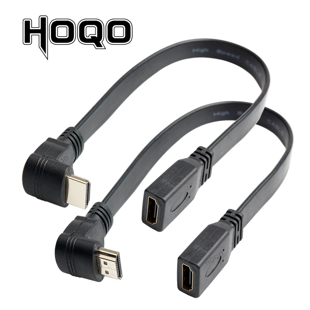 Cavo Di Prolunga Hdmi Piatto Sottile Con Angolo Di 270/90 Gradi Compatibile Hdmi Maschio A Femmina Cavo Ad Angolo Su/Giù 1.4V Short Hdmi Kabel 0.3M