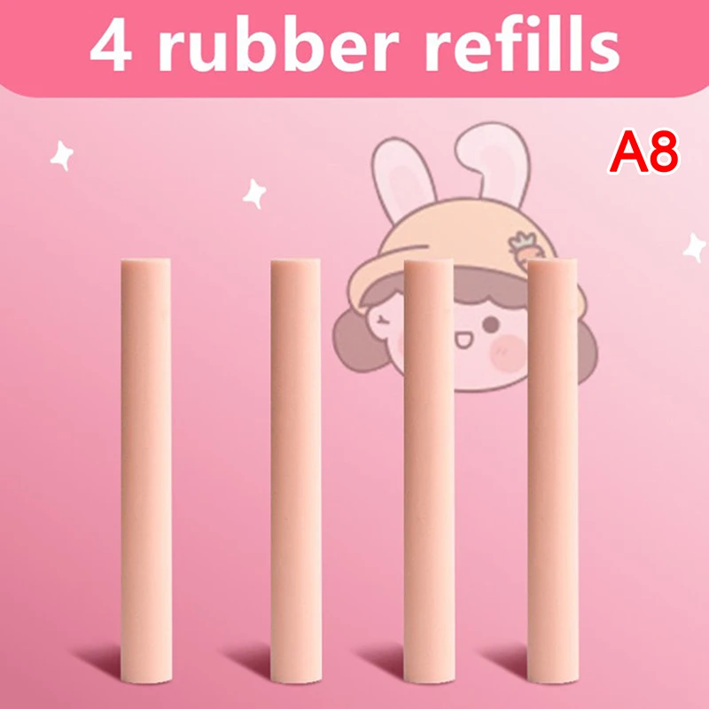 Pressing cartoon pencil eraser Pen type cute eraser Replaceable rubber core