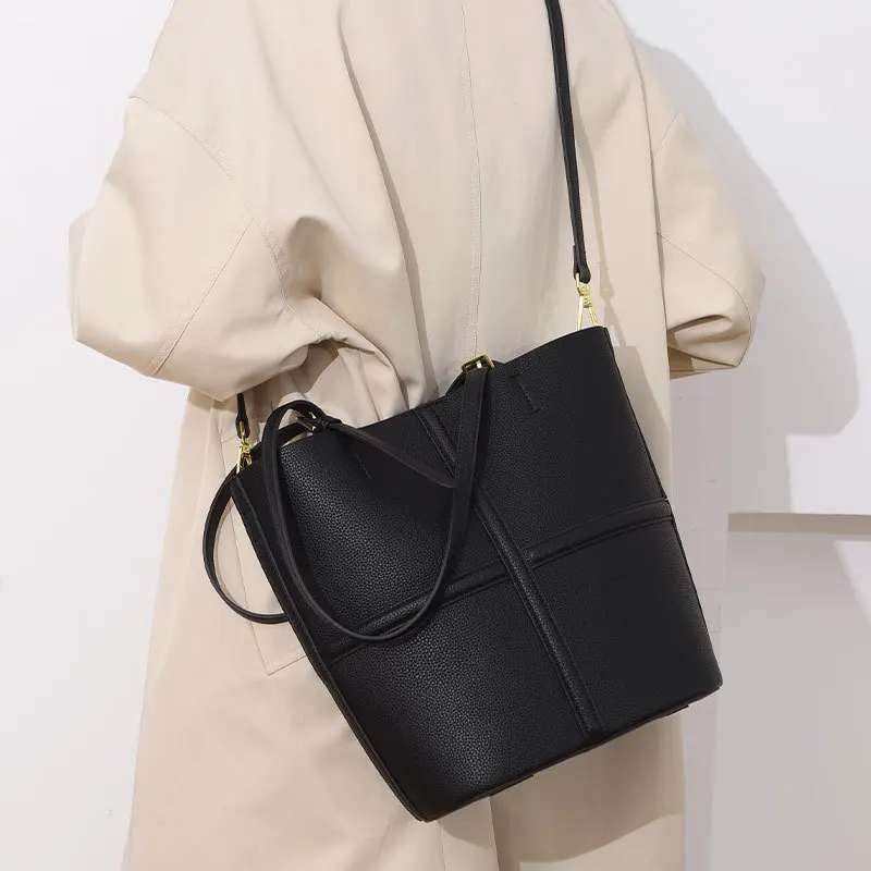 2025 Women Fashion Bucket Shoulder Bag New Design Luxury Handbags pu Leather Tote Bags Female Messenger Bag