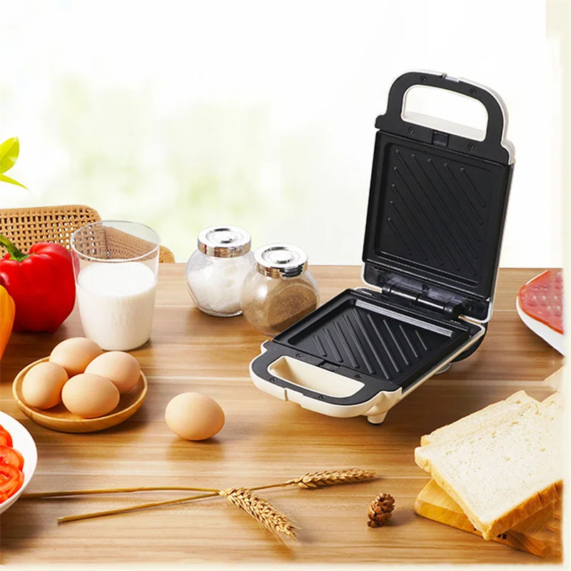 Household Electric Sandwich Maker Hamburger Fried Egg Panini Non Stick Surface Grill Toaster Multifunction Takoyaki 800W MB45