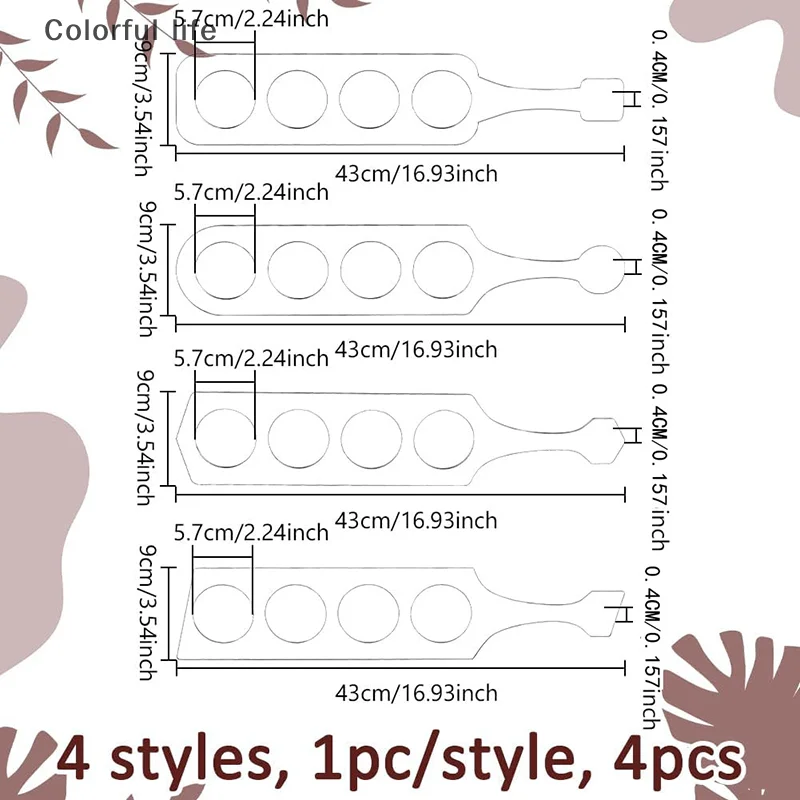 Four Styles Whisky Glass Flight Paddle Board Beer Flight Template Woodworking Router Template Clear Acrylic Router Beer