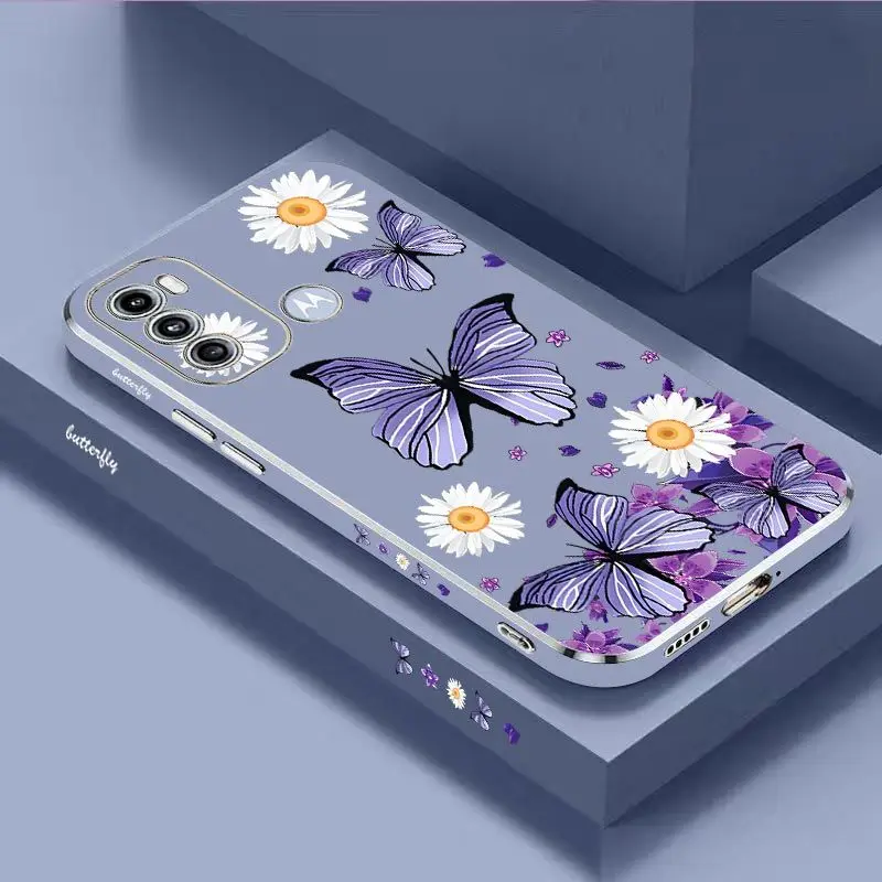 Purple Butterflies Luxury Plating Phone Case Cover