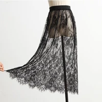Transparent Sexy Lace Mesh Skirt Elastic High Waist Black White Tulle Mini Skirts Womens Skirt Korean Fashion Women's Skirt 2025 - Image 2