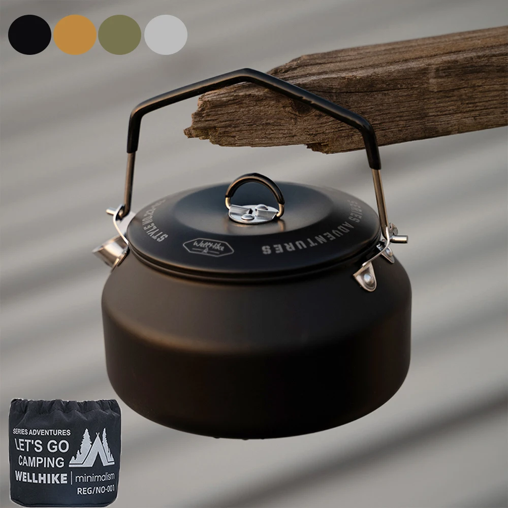 1L Outdoor Lightweight 304 Stainless Steel Camping Teapot Kettle Coffee Pot Outdoor Kettle For Camping Hiking Backpacking