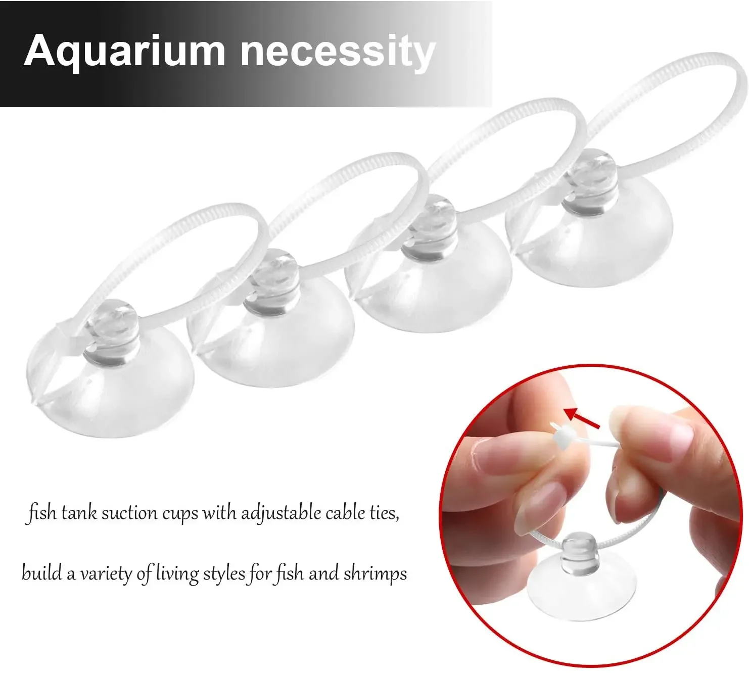 Rubber Suction Cup Holders Aquarium Suction Cup Aquarium Clip Holders Aquarium Clip Holder 30pack Fish Tank Suction Cups Clip Suction Hooks Adjustable Cable Ties for Plants Binding Moss Shrimp Nest
