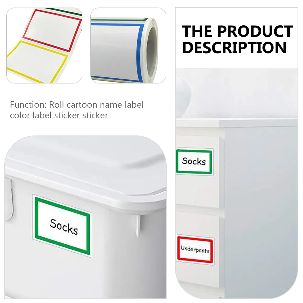 1 롤 다채로운 DIY 이름표 스티커 분류 마킹을위한 빈 접착 라벨 학교 사무실 가정용 스틱