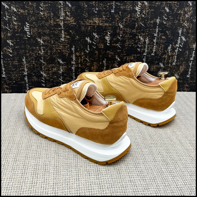 Fashion Breathable Vulcanized Non-slip  Running Outdoor Casual Sneakers Round Toe Thick Bottom Business Leisure Walking Loafers 3
