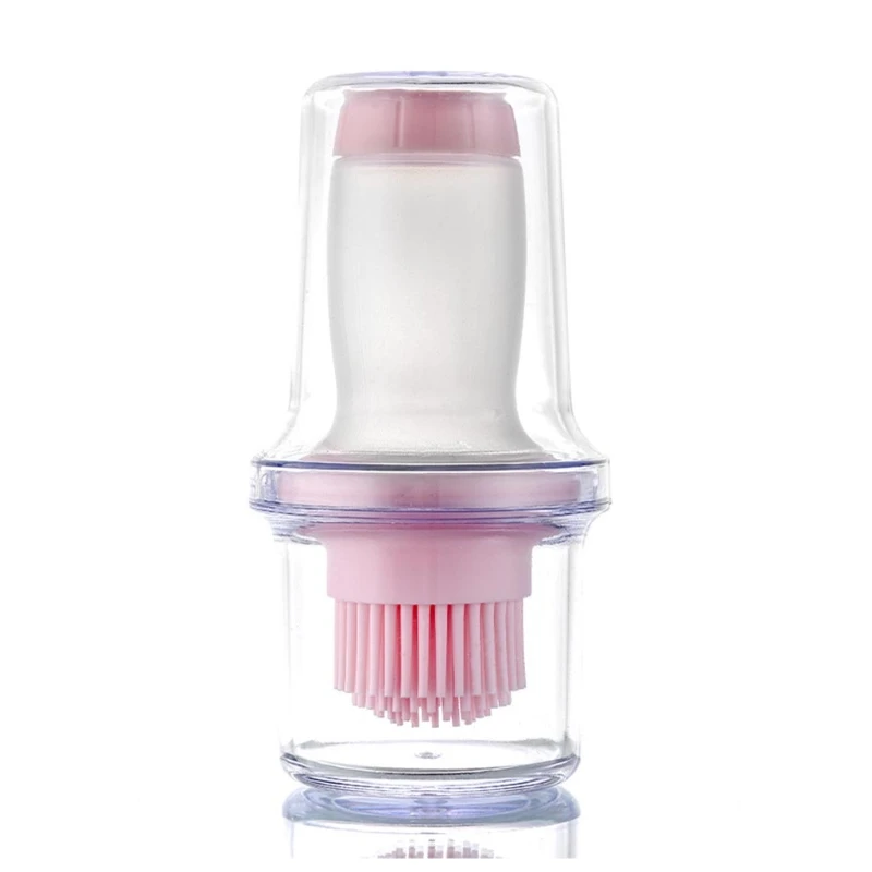 Portable Silicone Oil Brush Bottle Barbecue Brush with Protective Cover Heat Resistant Baking Tools Pastry BBQ Outdoor