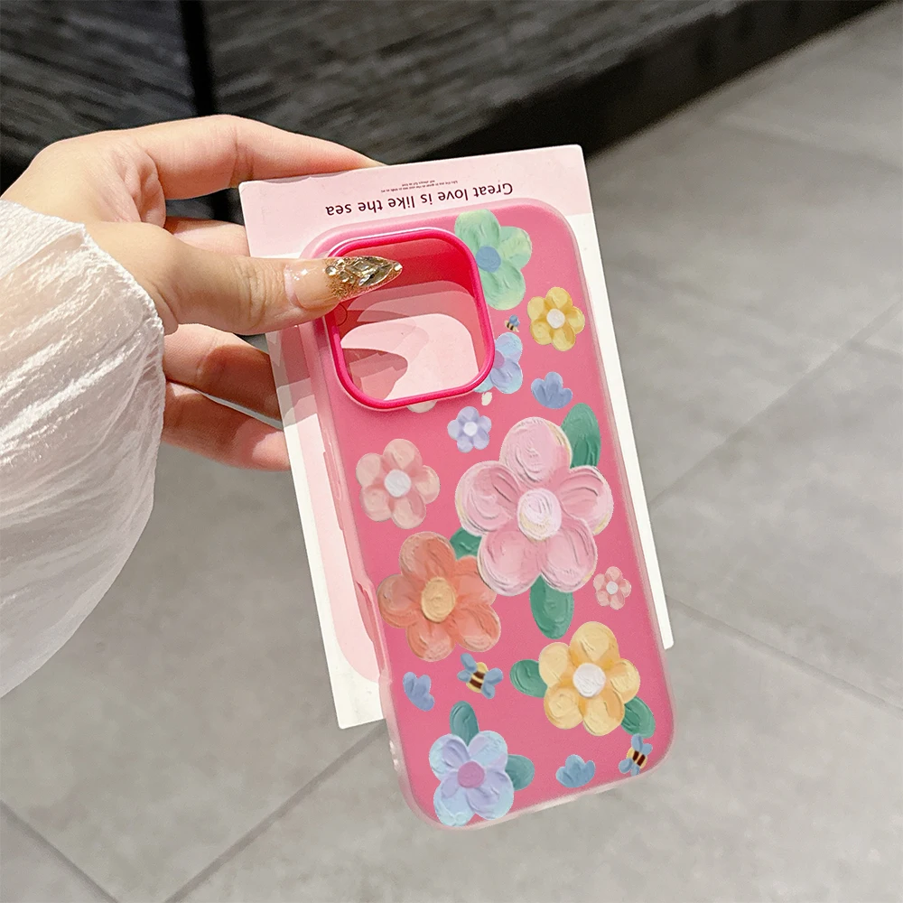 Elegant Floral Hard Case with Dual-Layer Protection