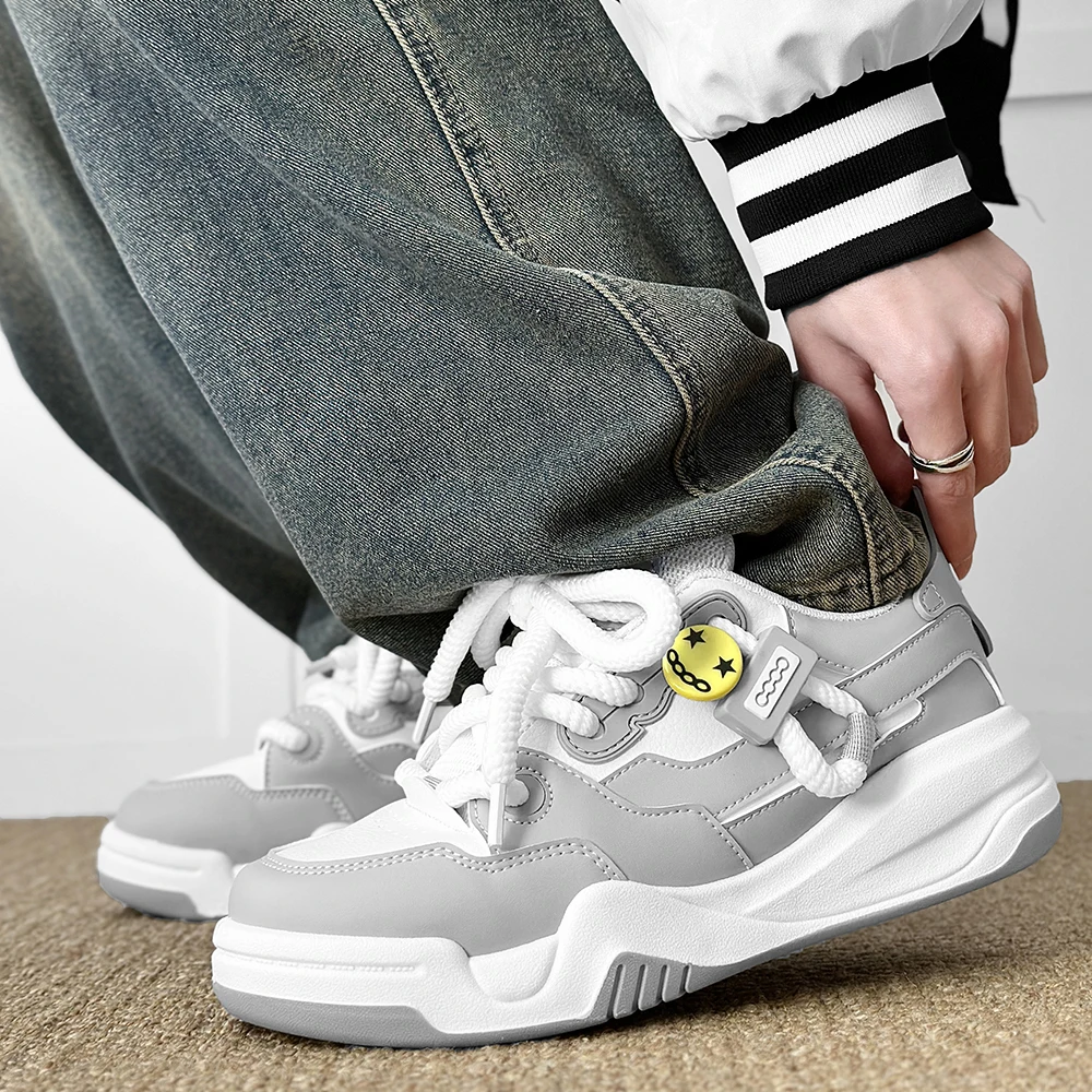 PARZIVAL Men's Casual Shoes Wear-Resistant Autumn Walking Shoes Comfortable Outdoor Platform Lace-up Design Vulcanized Sneakers