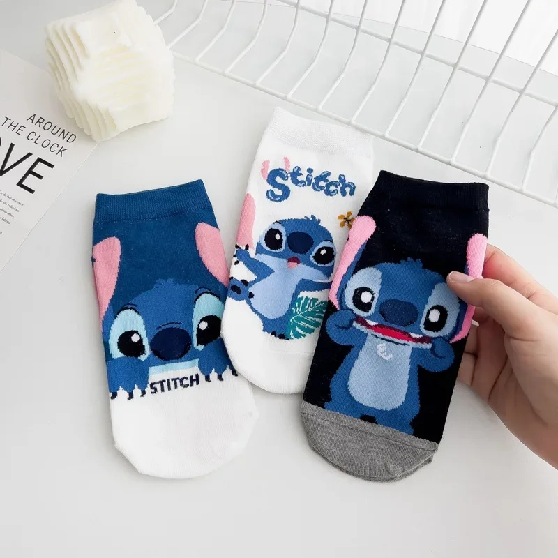 Cotton Socks Cartoon Disney Stitch Sock Anime Women Cotton Short Sock Kawaii Boys Girls Socks Children Ankle Socks Girls Christmas Gifts