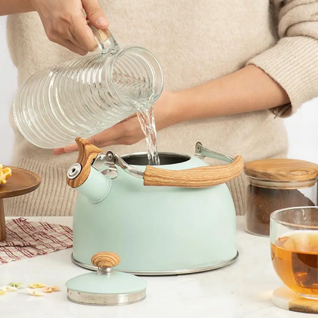 2.5L Whistling Teapot Strong Compatibility Boiling Kitchenware for Camping Gas Stoves Induction Cookers Dining Hot Water
