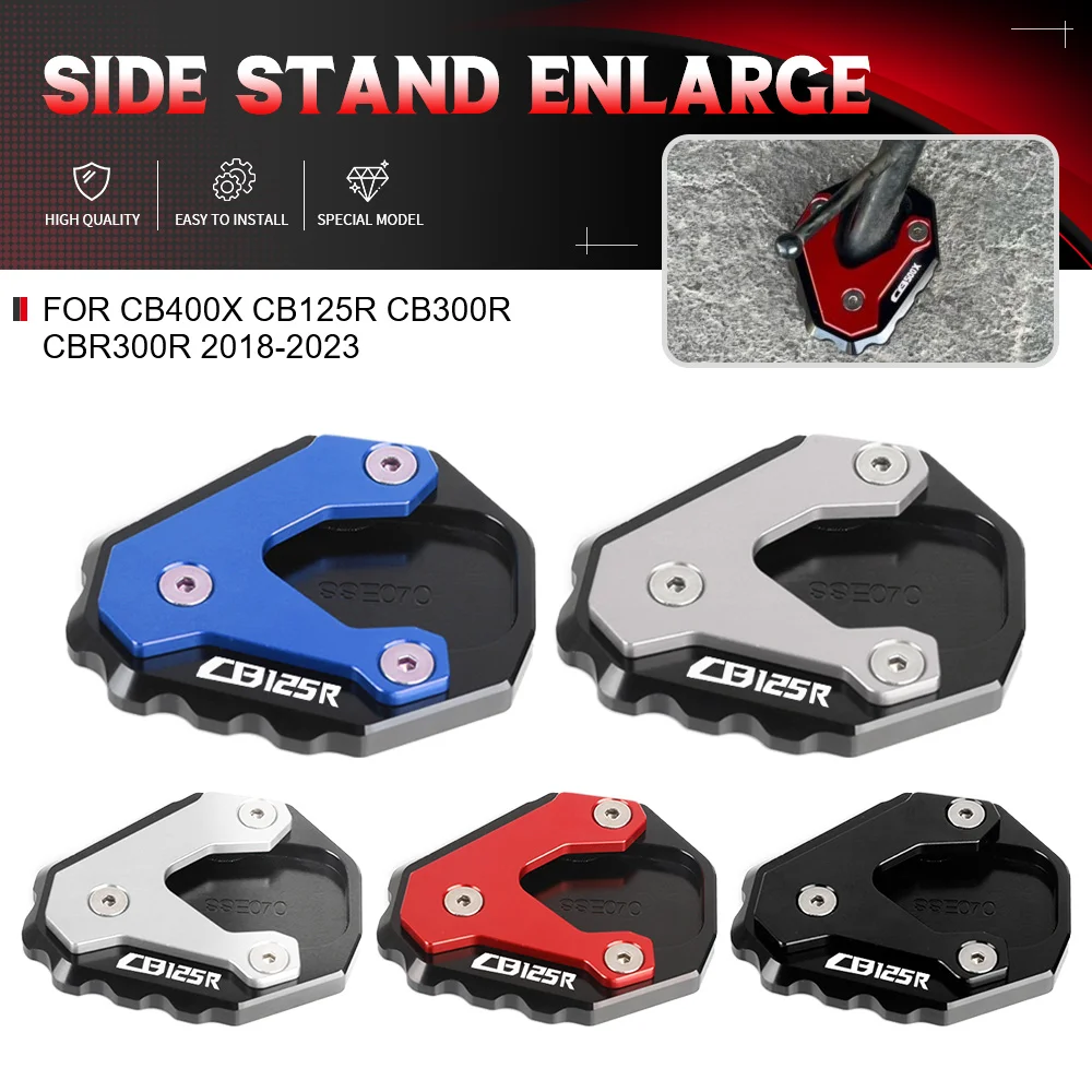 

For HONDA CB400X CB125R CB300R CBR300R 2018 2019 2020 2021 2022 2023 Motorcycle Foot Side Stand Extension Pad Kickstand Plate