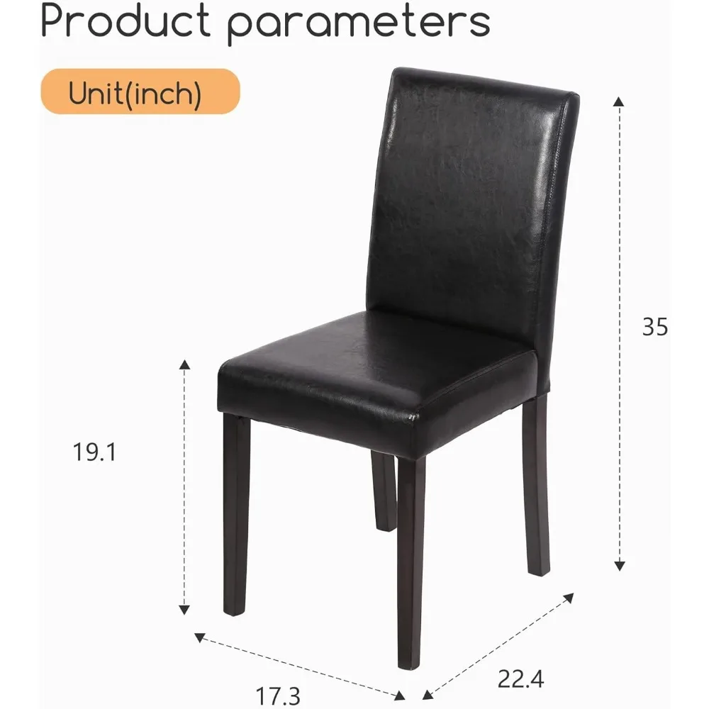 Dining Chairs Set of 4,Dining Room Chairs Upholstered PU Leather Kitchen Chair for Home Kitchen Bedroom Living Room Restaurant 3