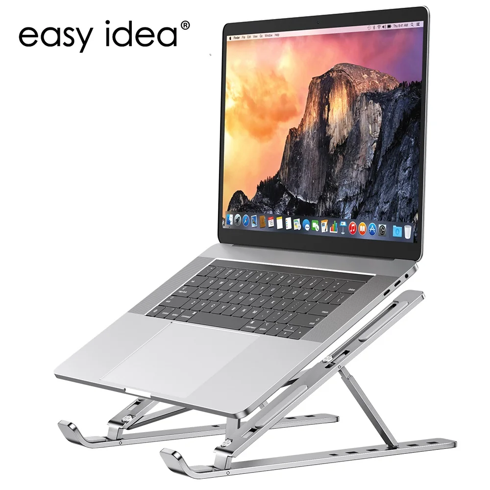 40cm Silver Aluminium Laptop Monitor Stand Apple Computer PC Macbook Keyboard 