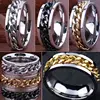 30pcs High Quality  Men Women SPIN Chain Stainless Steel Spinner Rings Wholesale Jewelry Lots 1