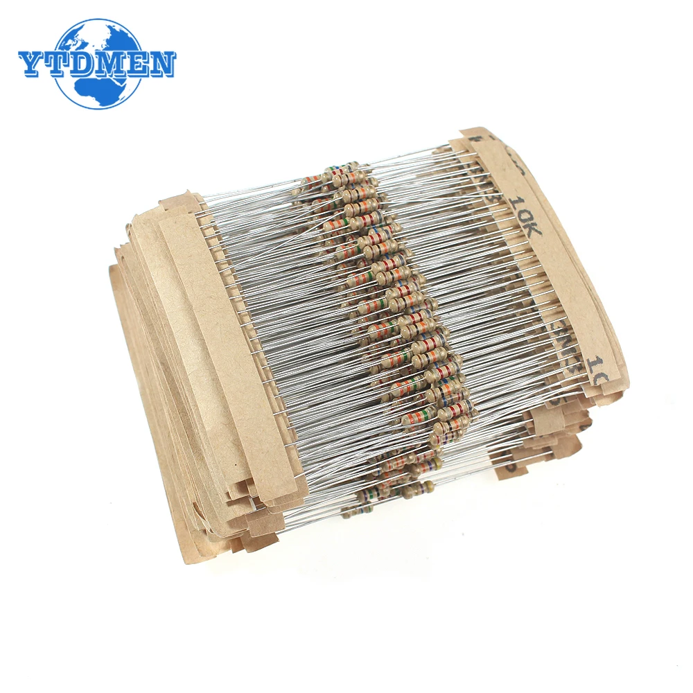560PCS 1/4W Resistors 56 Values Carbon Film Resistor Rang Assortment Kit Set Resistors Kit 5% Color Ring Resistance 1 ohm ~10M