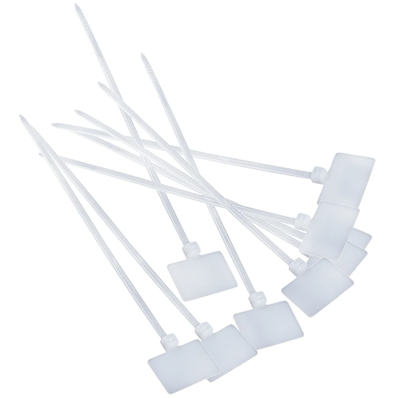 

NEW-50Pcs Nylon Cable Tie Label Self-Locking Network Zipper Trim Wrap Ring Line Label