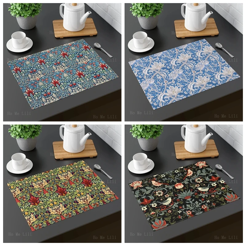 

Элегантная винтажная подстилка Вильям Моррис с изображением растительных птиц листьев цветов змееголов Windrush клубничный вор