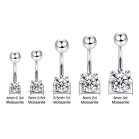 Szjinao 0.3ct To 3ct Moissanite Belly Button Piercing With Certificate Solid 925 Sterling Silver Body Jewelry For Women On Sale 1