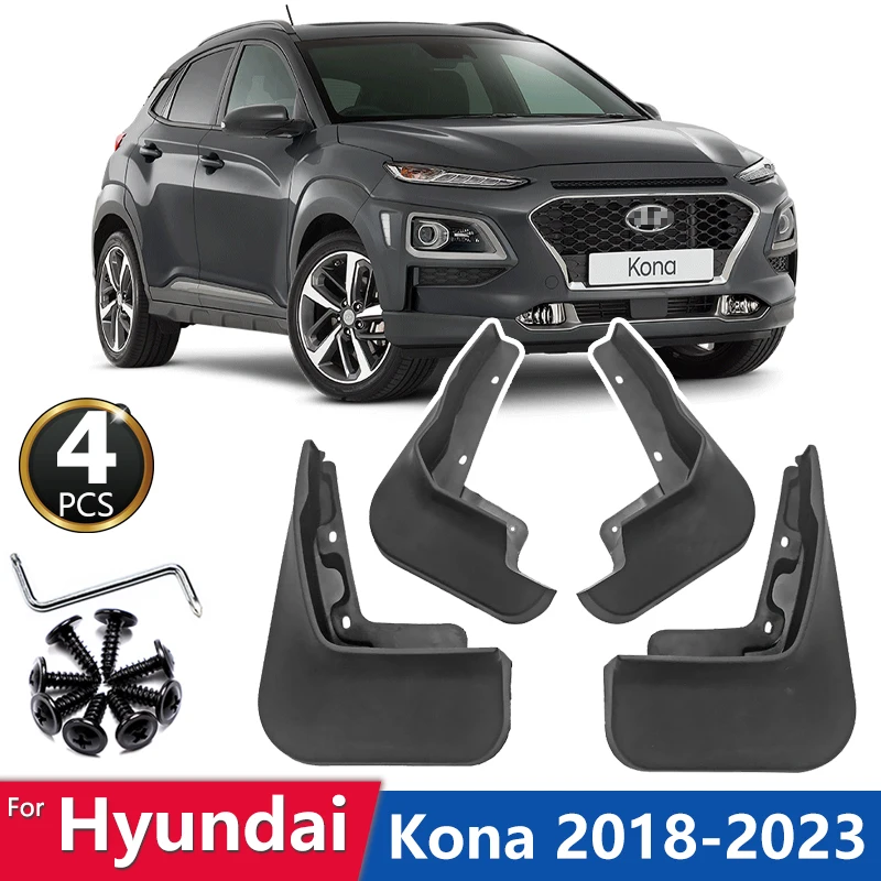 

Mud Flaps For Hyundai Kona 2018 2019 2020 2021 2022 2023 OS Kauai MudFlaps Fender Mud Guards Splash Mudguards Car Accessories