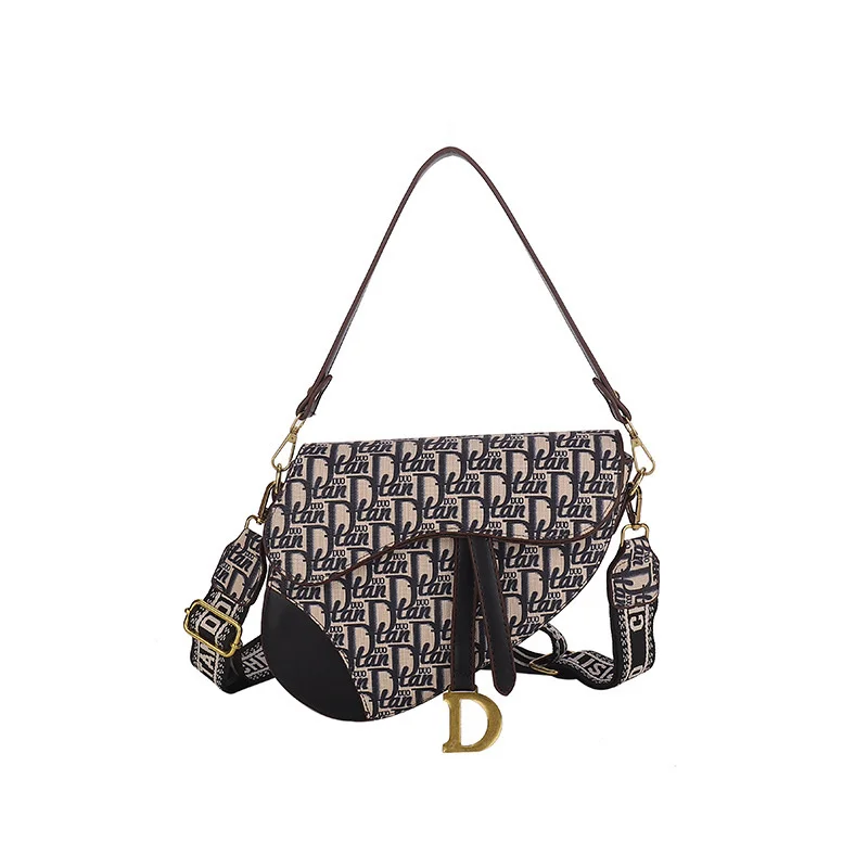 Luxury Designer Ladies Large Capacity Letter Underarm Bag Girls Handbag PU Crossbody Saddle Bag Cross Square Bags
