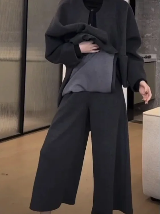 Slimming Straight Leg Pants Skirt Women's Winter New plus Size Pear ape Body Conceal Meat ow Thin Casual Skirt Pants