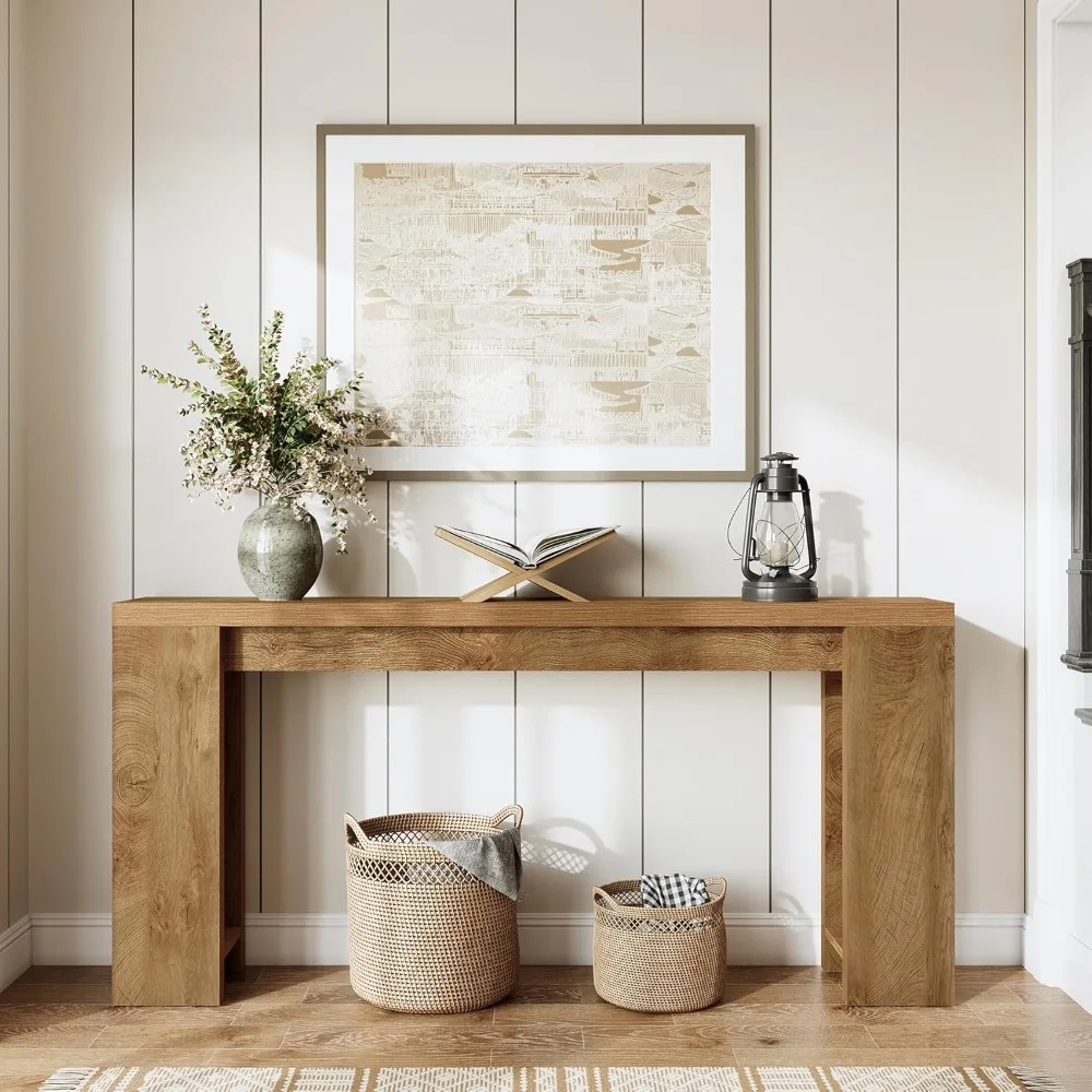 70.9インチのファームハウススタイルコンソールテーブル、リビング