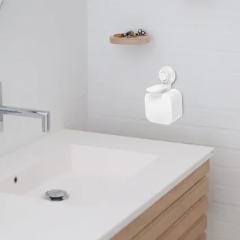 ที่จ่ายสบู่เหลวแบบไม่มีรอยติดผนัง สีขาว แบบติดตั้งด้วยถ้วยดูด สำหรับห้องน้ำ ห้องครัว ใส่สบู่เหลว โลชั่น แชมพู 1