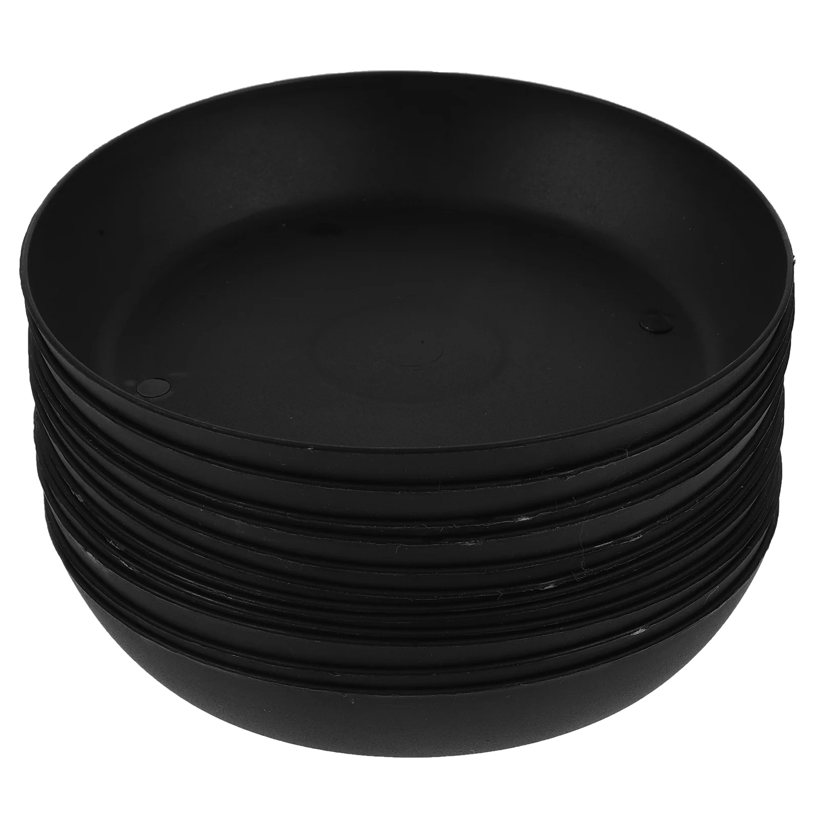 

Plastic Succulent Plant Pot Trays Round Flowerpot Wooden Trays To Decorate Plate (Black)
