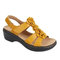 Sandales d'été femmes 2022 nouvelle fleur plate-forme compensée chaussures orthopédiques rétro Rome décontracté confortable Peep orteil Sandalias De Mujer 1