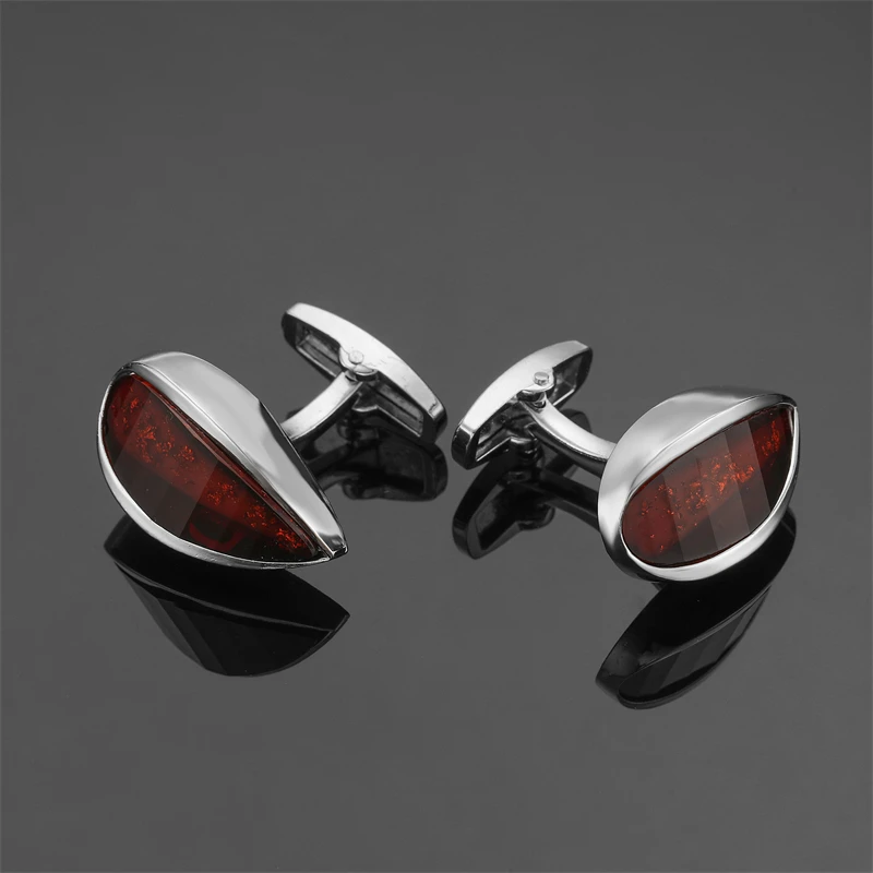 Luxury Mens Cufflinks - Round Crystal Zircon Cats Eye Stone Suit Accessories