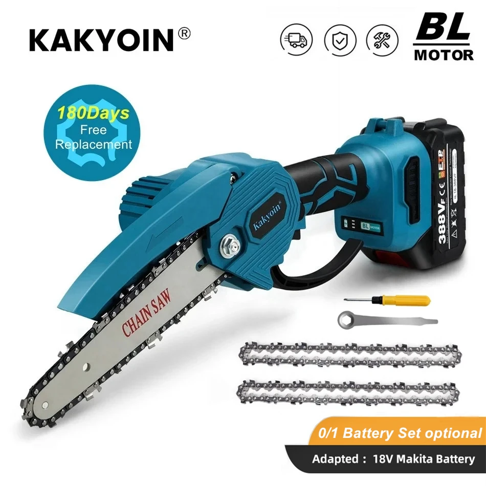 Электрическая мини-пила для обрезки древесины, бесщеточный садовый инструмент для резки дерева, 21 в, 6 дюймов