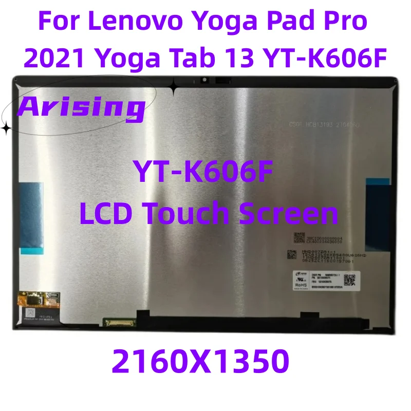 Lcd Originale 13 "Per Lenovo Yoga Pad Pro 2021 Yoga Tab 13 Yt-K606F Yt-K606M Display Lcd Con Gruppo Digitalizzatore Touch Screen