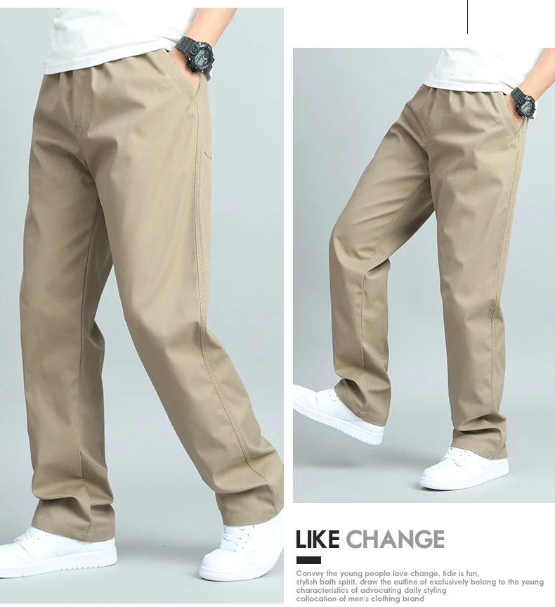 Große Größe Herren Freizeithose Relaxed Fit Baumwollhose Elastische Taille Kordelzug Jogginghose Herren Joggerhose Sommer Frühling – Detail 10