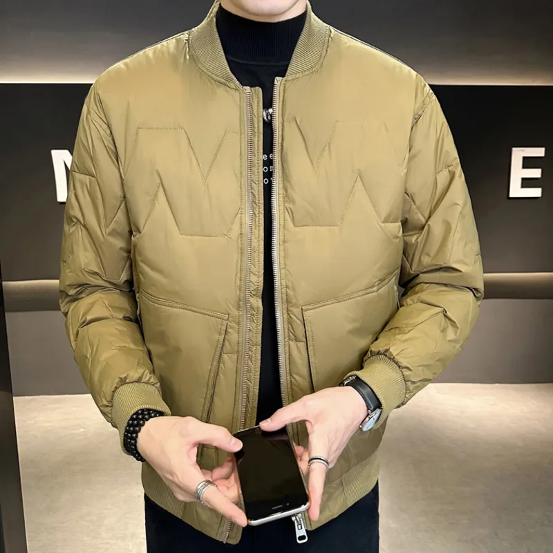 

2023 Men Baseball Collar Coat Short Hot Selling Winter Down Jacket Fashion Casual Men Down Jacket Men Streetwear Warm Coat