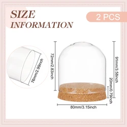 Elegant Glass Dome with Base for Display and Storage - Perfect for Plants, Flowers, and Home Décor (AECH-13924)
