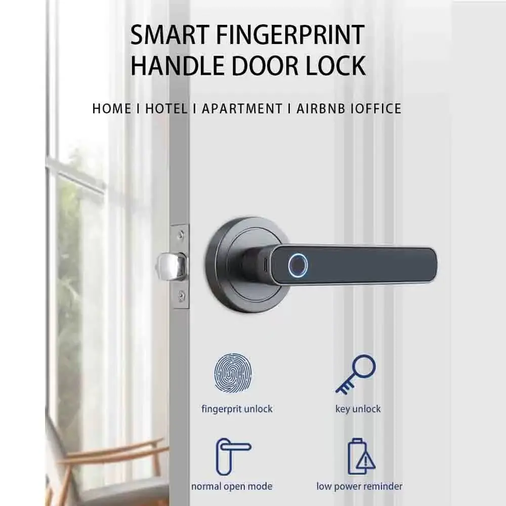

WAFU F3 Fingerprint Door Lock Biometric Mechanical Key Unlcok Aluminum Alloy Suitable for Indoor Wooden Door Easy To Install