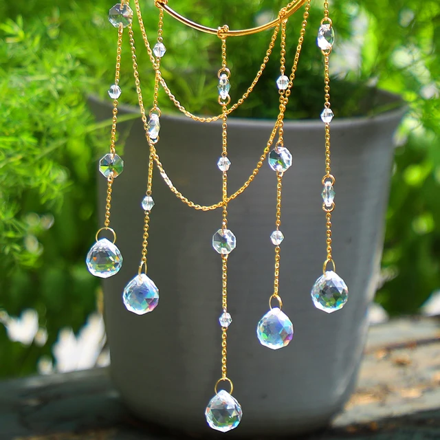 Napfogócsillár Chandelier Crystal Dream Catcher Window Prism Glass Suncatcher Yard Kerti Dekoráció Kültéri Karácsonyi Napsütők - Image 5