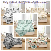 Kuup 1pcs Cartoon Butterfly Fitted Sheet Queen Size Mattress Cover With Elastic Band Bed Sheet Twin Full Size（No Pillowcases） 1