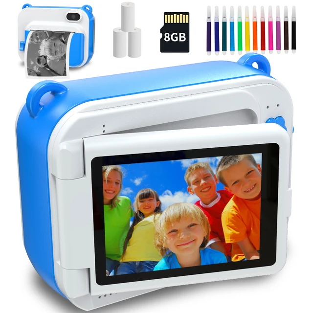 Appareil photo numérique avec papier thermique pour enfants, appareil photo  à impression instantanée pour enfants, cadeau