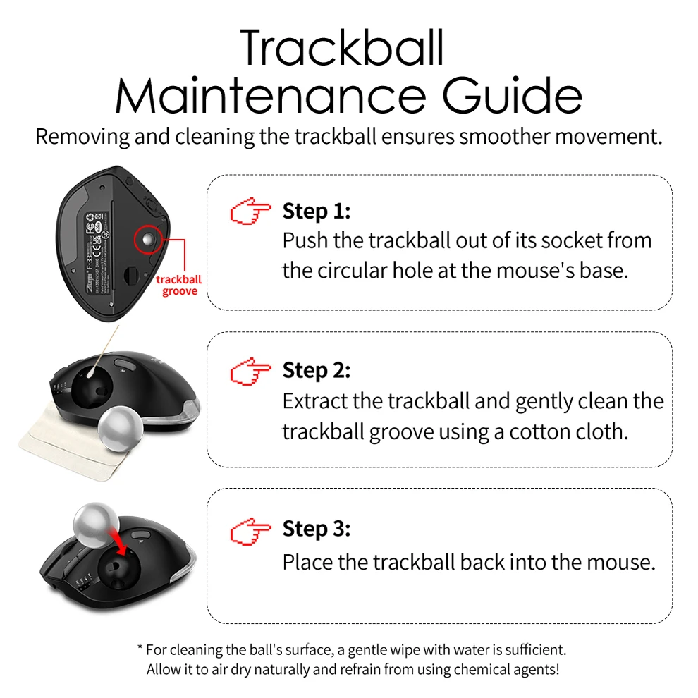 Mouse Trackball Bluetooth sem Fio 2.4g Rgb Ergonômico Recarregável Rollerball Mice Conexão de Dispositivos Controle Polegar para pc Ipad - Imagem 4