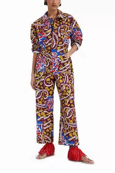 

Foreign trade original order Spanish desigual new women's jumpsuit printed in Bohemian style with waistband loose fitting jumpsu