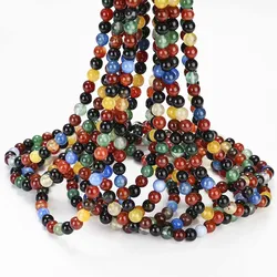 Tiger Eye & Turquoise Jade Gemstone Beads - 4mm approx 91 beads (Colorful agate)