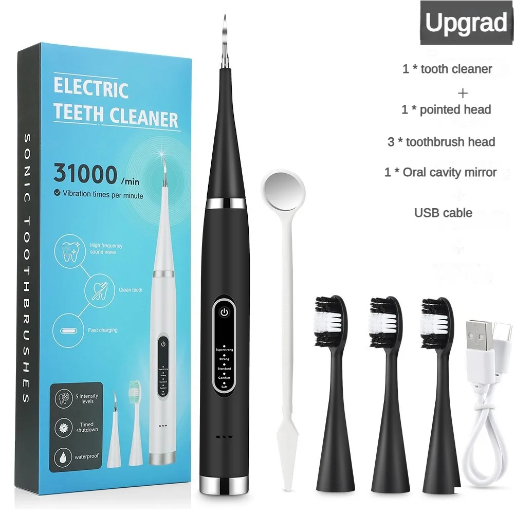 thumbnail image 1 of Eliminador de sarro dental Herramientas de limpieza dental sónica Cepillo de dientes eléctrico Raspador de eliminación de placa Kit de eliminación de manchas de sarro, 1 of 5