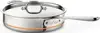 Copper Core 5-Ply Stainless Steel Sauté Pan with Steel Lid 3 Quart Induction Oven Broiler Safe 600F Pots and Pans, Cook 1